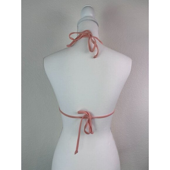 Victoria's Secret women's medium peach pink triangle bikini swim halter top - Picture 3 of 4